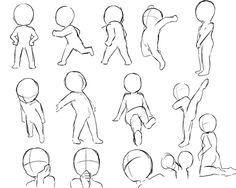 an image of various poses for children to draw