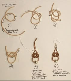 the instructions for how to make wire wrapped earrings