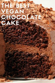 the best vegan chocolate cake is cut in half