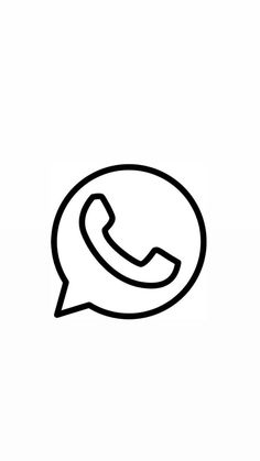 a black and white line drawing of a phone with a speech bubble in the middle