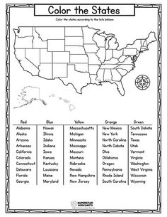 the united states color the states map for kids and adults to print out, with their names