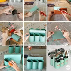 there are many pictures of how to make toothbrush holders