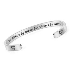 PRICES MAY VARY. 【Memorial & Meaningful】 This inspirational bracelet reads “ Not sisters by blood but sisters by heart ”safely hidden on the inside for your knowledge only. The secret inscription symbols the true bond of love, care, respect and trust between you and your best friends. This friendship bracelet can give us strength and support for good and bad times in life. Simple bracelet but with full all the meaning. 【Cute & Encouragement Gift】 This best friend bracelet comes with a pretty gif Christmas Gifts For Best Friend, Sister Christmas Gifts, Pretty Gif, Divorce Gift, Friend Bracelet, Best Friend Bracelets, Encouragement Gift, Sisters By Heart, Leaving Gifts