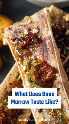 what does bone marrow taste like | bone marrow food | is bone marrow healthy | grilled bone marrow taste | lazy keto recipes | keto recipes dinner | healthy gut recipes | keto diet recipes | yummy food Beef Femur Bone Recipes, Bone Marrow Butter Recipe, Grilled Bone Marrow, Roasted Bone Marrow Recipe, Bone Marrow Recipes, How To Cook Bone Marrow, Beef Bone Marrow Recipes, Marrow Bones Recipe, Beef Marrow Bones Recipes