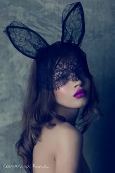 All characters with ears will have this headband. Different colors for all, of course different ears, but same concept. Lace Bunny Ears, Photo Hacks, Bunny Mask, Masks Masquerade, Bunny Ears, Beauty And Fashion, 인물 사진, Bunny Ear, Pulp Fiction