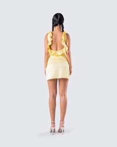 Matilda Yellow Mini Dress – FINESSE Cute Mini Dress For Night Out, Cute Mini Dress For Party, Cute Mini Dress For A Night Out, Trendy Mini Dresses For Vacation, Trendy Mini Dress For Summer, Trendy Summer Mini Dress, Flirty Mini Dress For Summer, Flirty Mini Dress For Brunch, Summer Bodycon Mini Dress For Night Out