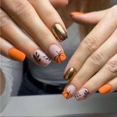 Super Cute And Stylish Ships In 5-10 Business Days Cute Nail Designs Fall, Pumpkin Nail Designs, Pumpkin Spice Nails, Short Oval Nails, Pumpkin Nail, Pumpkin Nail Art, Fall Parties, At Home Nails, Nail Types