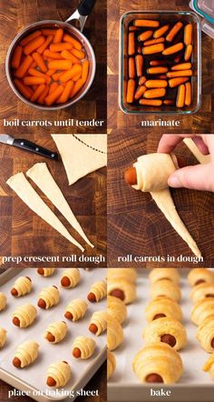 how to make mini hotdogs in the oven with crescent rolls and carrots