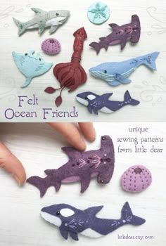 felt ocean friends sewing pattern and instructions