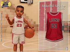 a young boy in a basketball uniform holding a basketball