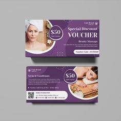 Beauty Massage Gift Voucher Spa Vouchers, Gift Voucher Design, Voucher Design, Discount Vouchers, Gift Voucher, Gift Vouchers, Corporate Identity, Logo Branding, Massage