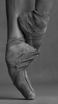 black and white photograph of a ballerina's feet