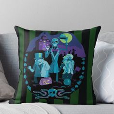 the wizard and his friends throw pillow