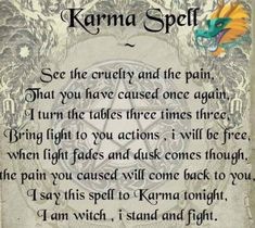 Karma Spell, Witch Board, Spells For Beginners, Wiccan Magic, Magic Spell Book, Under Your Spell, Wiccan Witch, Magick Spells, Wiccan Spell Book