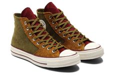 Converse Chuck 70 High 'Corduroy - Green' 172494C Cottagecore Shoes Boots, Earthy Aesthetic Shoes, Earthy Converse, Goblincore Shoes, Corduroy Converse, Cool Converse, Accessories Png, Brown Converse, Dr Shoes