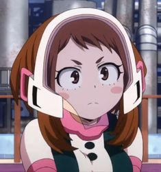 Ochaco Uraraka Pfp, Uraraka Widget, Ochako Uraraka Widget, Ocacho Uraraka Icons, Mha Screenshots Uraraka, Academia Aesthetics, Pink Cheeks, Space Girl