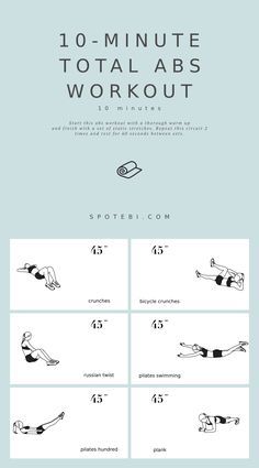 the 10 - minute total abs workout is shown with instructions for how to do it