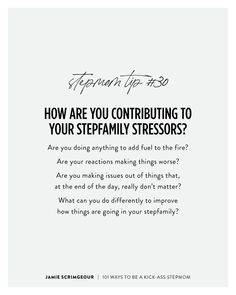 an ad with the words how are you contribuiting to your family stressors?