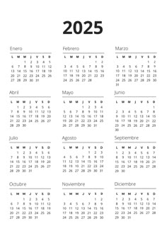 a calendar for the new year in spanish