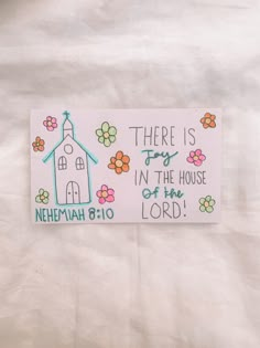 there is a sign that says, there is tiny in the house of the lord