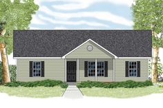 this is the front elevation of these small house plans