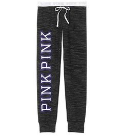 Brand new sealed in online packaging! Sold out at Vs, don't miss your chance! Product Details: Extra stretchy like leggings but with a soft sweatpant feel—meet the Gym Pant. Must-have sweats by Victoria’s Secret PINK. Our slimmest fit yet Logo elastic waistband Cuffed bottom Lightweight Stretch French terry Collegiate Patch 29"inseam Imported cotton/polyester/spandex Pink Sportswear, Cuffed Sweatpants, Pink Gym, Pink Sweat, Victoria Secret Outfits, Vs Models, Pink Sweatpants, Gym Pants, Cute Bras