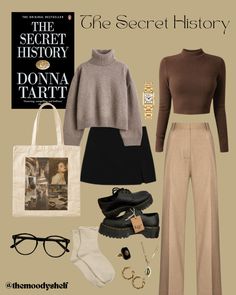 The Secret History outfit lookbook Secret History Outfits, Insane Academia, Book Character Outfits, The Secret History Outfit, History Outfit, Librarian Outfit, Equestrian Style Outfit, Academia Aesthetic Outfit, Dark Academia Outfits