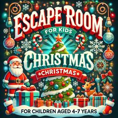 Weihnachtsspiele für Kinder im Alter von 3 bis 5 Jahren zum Ausdrucken Escape Room für Kinder: Weihnachtsabenteuer Für Kinder im Alter von 4-7 Jahre Lass deine Kleinen mit unserem lustigen und ansprechenden Christmas Escape Room in die Magie von Weihnachten eintauchen! Perfekt für Familienfeiern an den Feiertagen oder Aktivitäten im Klassenzimmer, diese Erfahrung wird das Weihnachten Ihres Kindes unvergesslich machen! Was ist drin? 10 aufregende druckbare Spiele, die entwickelt wurden, um die Kr Christmas Escape Room, Printable Escape Room, Escape Room For Kids, Spark Creativity, Christmas Printable, Escape Game, Puzzle Solving, Printable Baby Shower Games, Printable Games