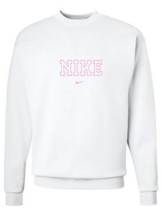 Pink Nike Crewneck, Pink Sweat, Cute Nike Outfits, Nike Crewneck, Preppy Summer Outfits, Preppy Summer, Custom Hoodies, Baddie Outfits Casual, Nike Outfits