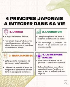 an advertisement for the 4 princips japonaisa's in french