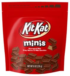 a bag of kitkat minis chocolate chips