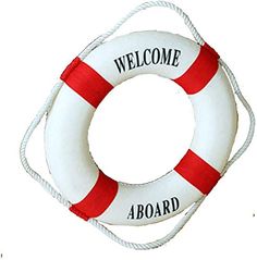 a life preserver with the words welcome aboard on it