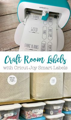 the craft room labels with cricut joy smart labels are great for organizing and storage