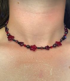 Beaded Chocker Ideas, Beaded Chocker, Rosary Style Necklace, Star Choker, Pretty Jewelry Necklaces, Gothic Chokers, Snake Jewelry, Rustic Jewelry, Girly Accessories