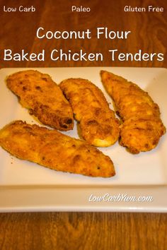 baked chicken tenders on a white plate