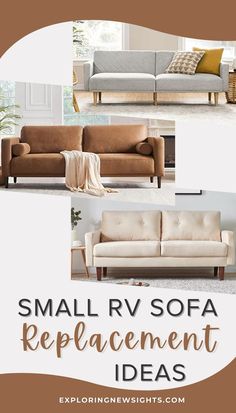 Small RV Sofa Replacement Rv Sofas, Rv Upgrades, Rv Camping Checklist, Couches For Small Spaces, Small Rv, Small Couch, Modern Renovation, Rv Decor, Camping Checklist