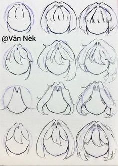 an image of various facial expressions drawn in pencil on paper with the words van nek above them