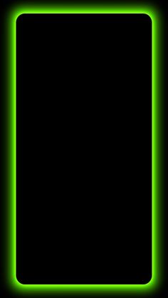 a black square with green neon lights in the middle on a dark background that appears to be rectangleed