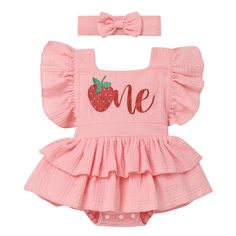 PRICES MAY VARY. Sweet One Birthday Outfit Girl: Berry sweet one birthday outfit girl watermelon 1st birthday outfit girl, fruit 1st birthday outfit girl, Super cute birthday outfit for one year old girl, it looks awesome on your baby 1st birthday cake smash party and perfect for making months photos. Cute Romper Design: Baby watermelon outfit strawberry baby girl outfit, baby watermelon or strawberry romper, sweet "One" letters and lovely watermelon or strawberry print on top, so pretty and cha Baby Girls 1st Birthday, Strawberry Romper, Cake Smash Photo Shoot, Watermelon Strawberry, First Birthday Outfit Girl, 1st Birthday Outfit, Backless Romper, Smash Cake Photoshoot