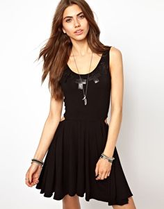 Your Eyes Lie Stud Cut Out Dress Little Black Dress