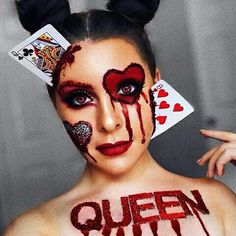 by @makeupby_makenzie 😍💞 #makeup#halloween #october #halloweenmakeup#makeupinspo #mua #horrorm Hearts Makeup, Hearts Day, Art Deco Invitations, Party Food Themes, Casino Party Foods, Casino Party Decorations, Casino Decorations, Special Fx Makeup