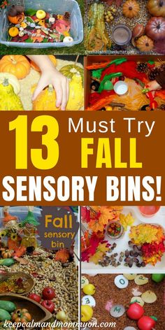 an assortment of fall and autumn activities for toddlers