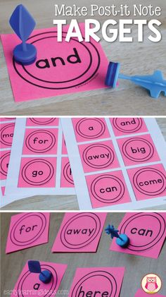 make post - it note targets for sight words to practice sight words in the classroom