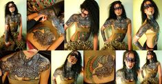 a woman with many tattoos on her body