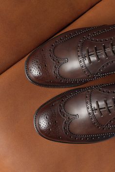 Traditional details, antique colouration. The Deco Collection’s Burwood brogue features hand-bleached calfskin, resulting in rich colour, layered for added dimension. #churchsshoes Church's Shoes, Women Church, Art Deco Movement, Boot Straps, Business Shoes, Loafers Style, Loafer Sneakers, Men's Footwear, Wedding Weekend