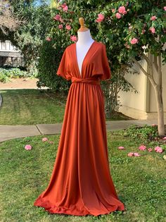 Rust Burnt Orange Infinity Dress/ Wrap Convertible Bridesmaid Dress Pregnant Bridesmaid, Convertible Bridesmaid Dress, Crushed Velvet Dress, Growing Belly, Spandex Dress, Infinity Dress, Affordable Dresses, Dress Wrap, Home Dress