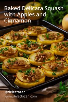 baked delicata squash with apples and cinnamon