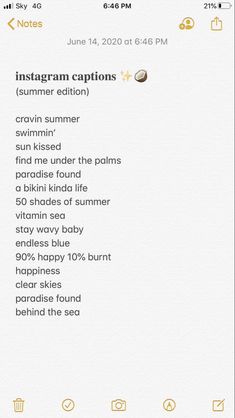the instagram caption is displayed on an iphone screen with other items in it