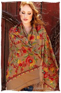 (1) Tournesol de la Terre Renoirs Dream Shawl — Seasons by The Kashmir Company Kashmiri Embroidery, Legion Of Honor, Travel Scarf, The Legion, Embroidered Scarf, Cashmere Pashmina, Suits Design, The Louvre, Embroidery Suits Design