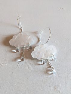 Romantic hoop earrings made with acrylic clouds, czech glass beads and silver plated metal findings. 2 cm diameter hoops Glass Hoop Earrings, Cloud Earrings, Fall Earrings, Vintage Bohemian, Czech Glass Beads, Jewelry Earrings Hoops, Glass Beads, Hoop Earrings, Beauty Book